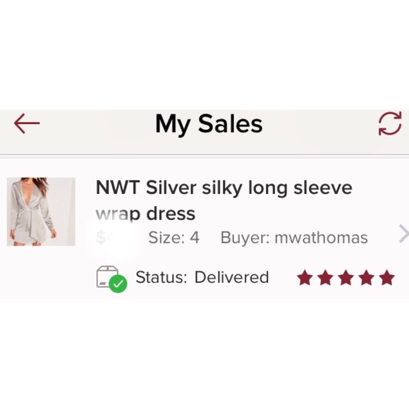 NWT Silver silky wrap dress - Picture 5 of 5